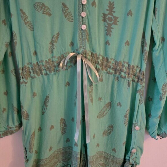 As Seen On Vanessa Hudgens Spell Skull Tribe Playsuit Romper Turquoise XS b63E - Picture 12 of 16